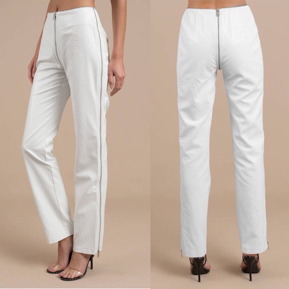 Iamgia Salt Zipper Pants Ivory Snake 
